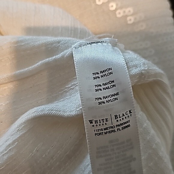 NTW White House Black Market White Sequence Zipped Cardigan. Size Medium - Picture 8 of 8